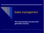Understanding Sales Management: The Core of Revenue Generation and Business Success - slide 1