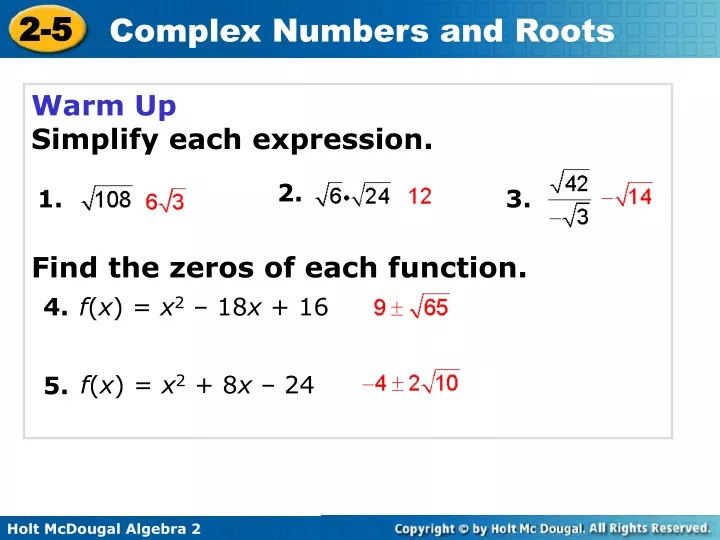 warm up simplify each expression