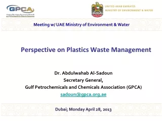 Perspective on Plastics Waste Management