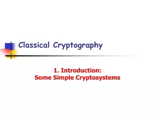 Classical Cryptography