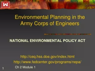 Environmental Planning in the Army Corps of Engineers