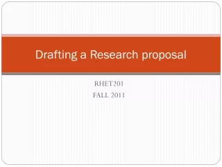 Drafting a Research proposal