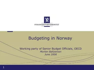Budgeting in Norway Working party of Senior Budget Officials, OECD  Morten Baltzersen  June 2006