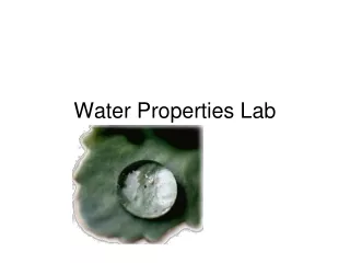 Water Properties Lab