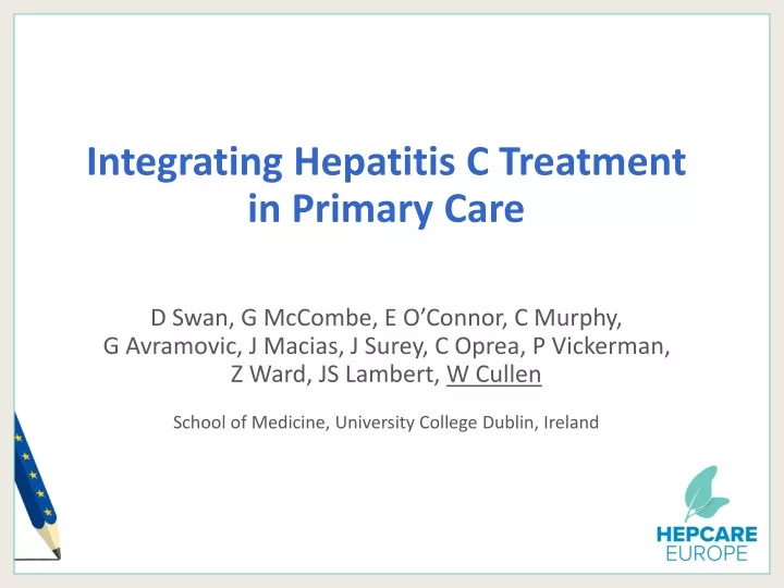 integrating hepatitis c treatment in primary care