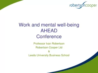 Work and mental well-being AHEAD Conference
