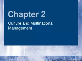 Culture and Multinational Management
