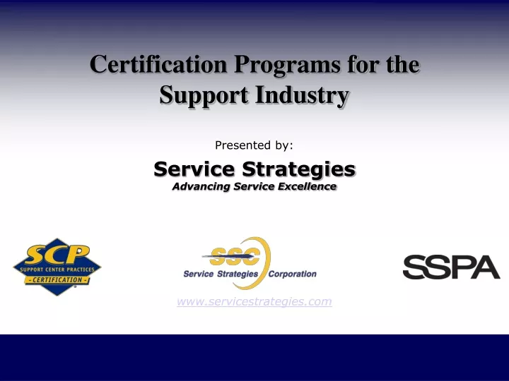 certification programs for the support industry