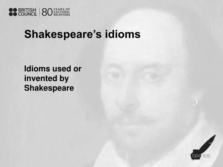 shakespeare s idioms
