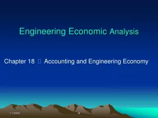 Engineering Economic  Analysis