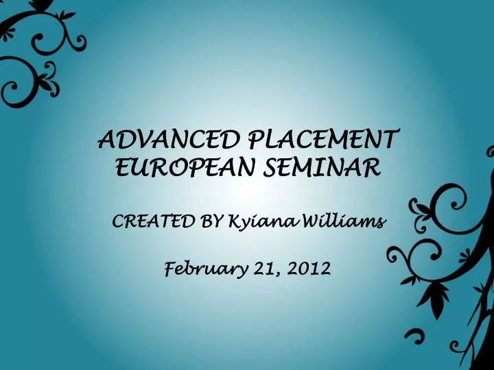 advanced placement european seminar