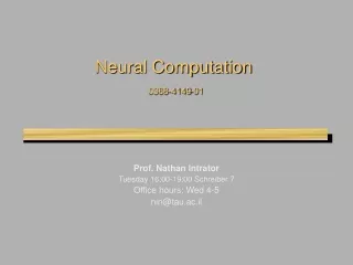 Neural Computation 0368-4149-01