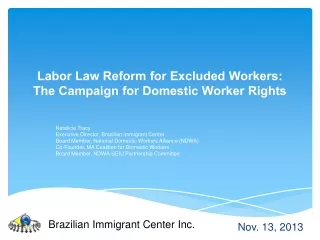 Labor Law Reform for Excluded Workers:  The Campaign for Domestic Worker Rights