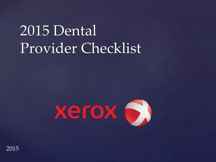 2015 dental provider checklist