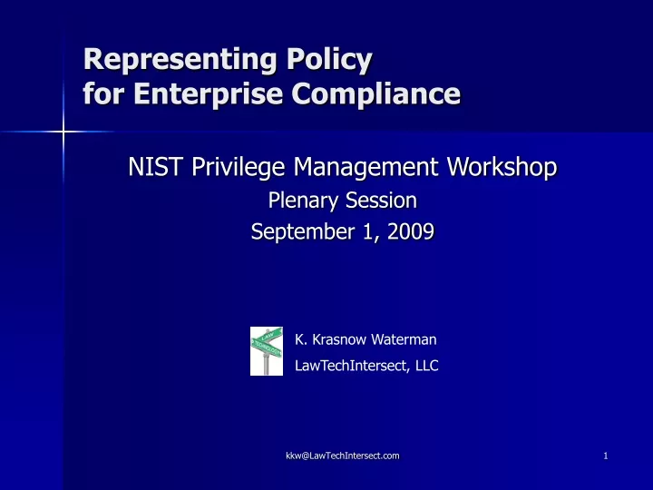 representing policy for enterprise compliance