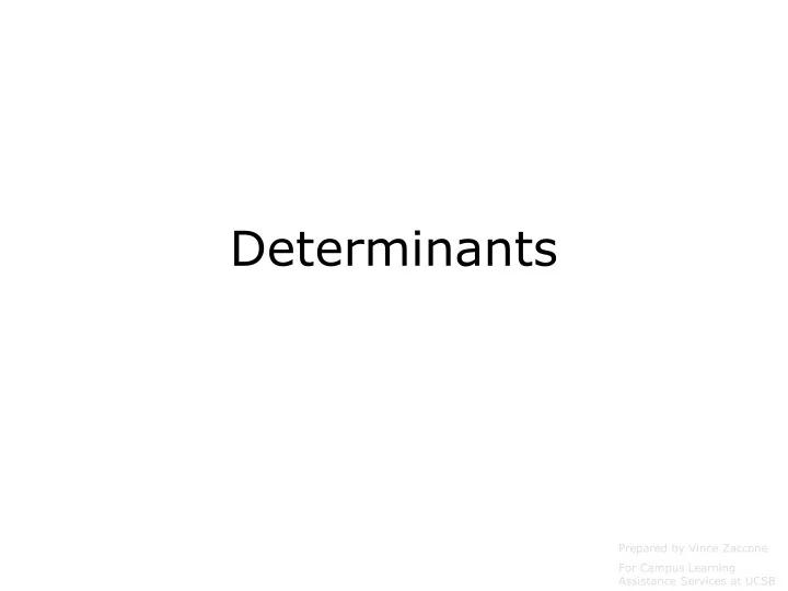 determinants