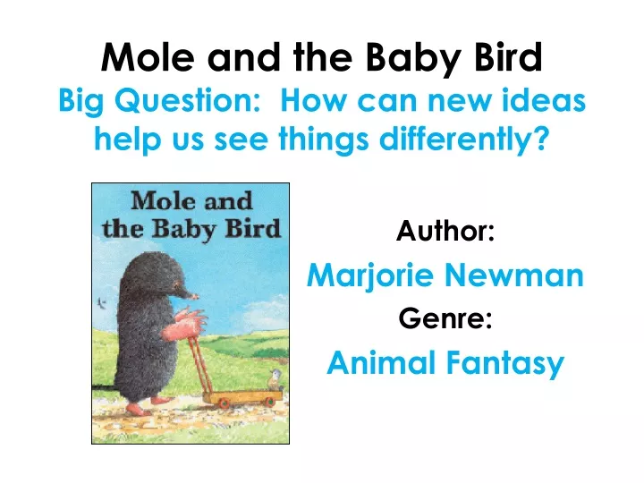 mole and the baby bird big question how can new ideas help us see things differently