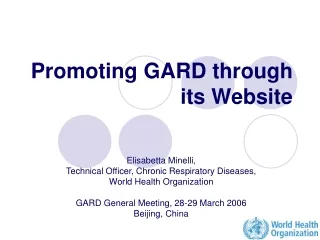 Promoting GARD through its Website