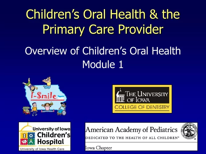 overview of children s oral health module 1