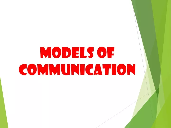 models of communication