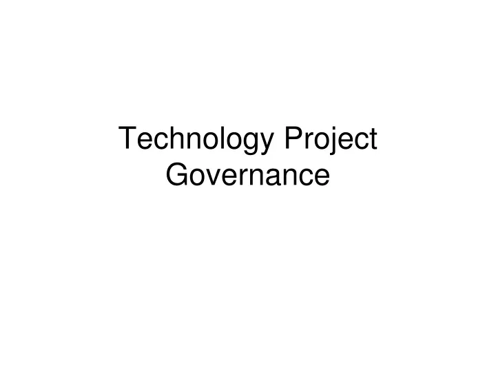 technology project governance