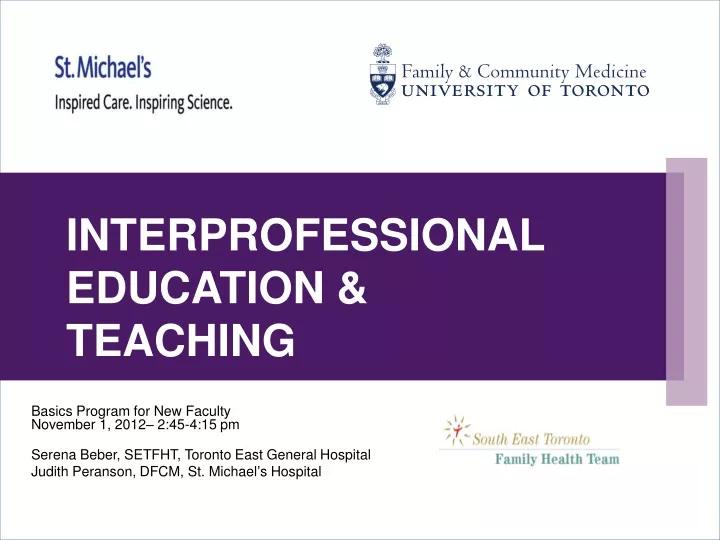 interprofessional education teaching