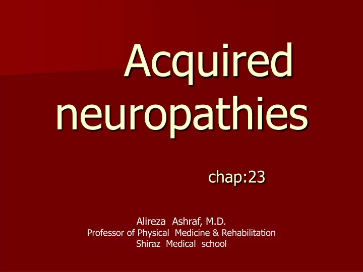 acquired neuropathies chap 23