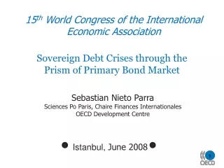 15 th  World Congress of the  International Economic Association