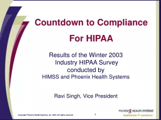 Countdown to Compliance For HIPAA