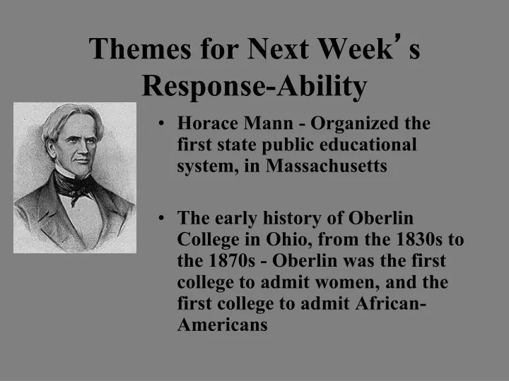 themes for next week s response ability