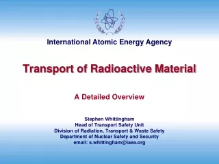 Transport of Radioactive Material A  Detailed Overview