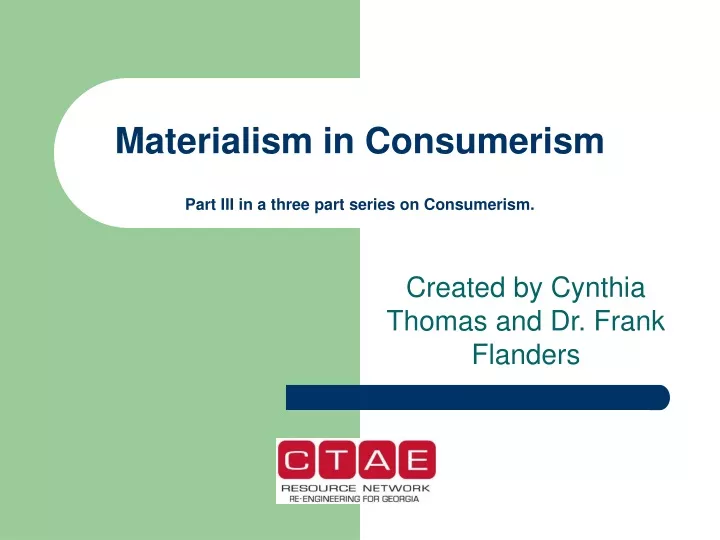 materialism in consumerism part iii in a three part series on consumerism