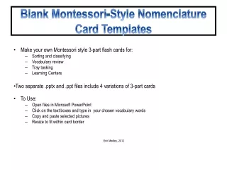 Blank Montessori-Style Nomenclature Card Templates