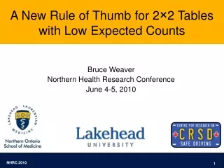 A New Rule of Thumb for 2 × 2 Tables with Low Expected Counts