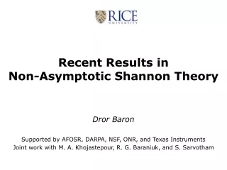 Recent Results in  Non-Asymptotic Shannon Theory