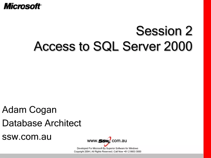 session 2 access to sql server 2000