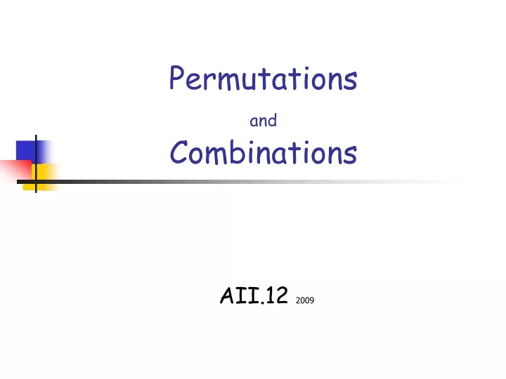 permutations and combinations