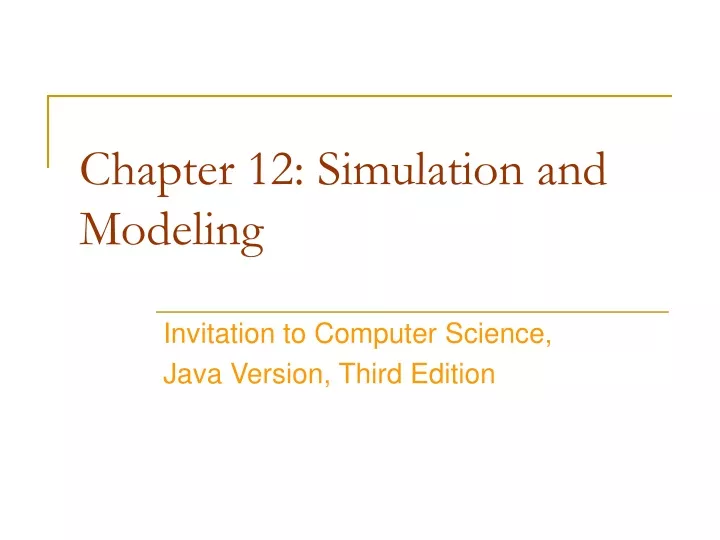 chapter 12 simulation and modeling