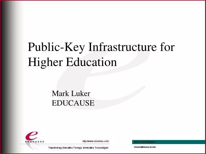 public key infrastructure for higher education