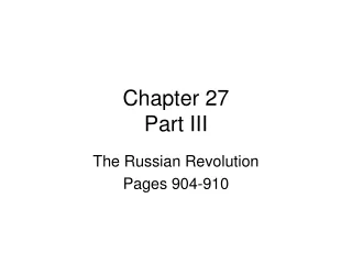 Chapter 27 Part III