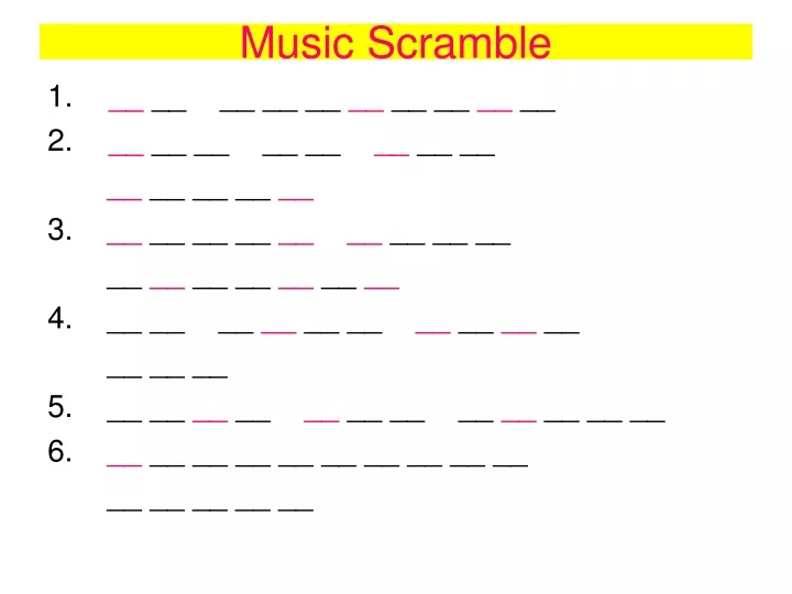 music scramble