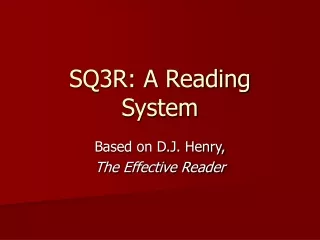 SQ3R: A Reading  System