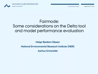 Fairmode:  Some considerations on the Delta tool  and model performance evaluation