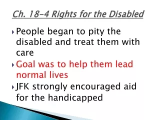 Ch. 18-4 Rights for the Disabled