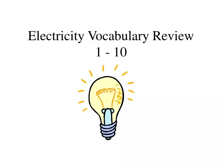 electricity vocabulary review 1 10