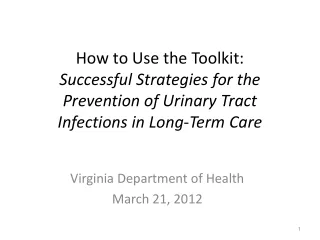 Virginia Department of Health March 21, 2012