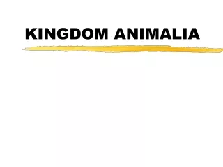 KINGDOM ANIMALIA