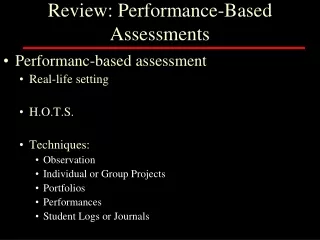Review: Performance-Based Assessments