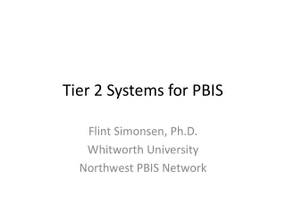 Tier 2 Systems for PBIS