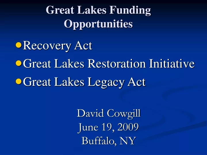 great lakes funding opportunities